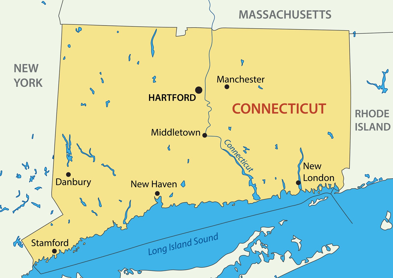 connecticut map